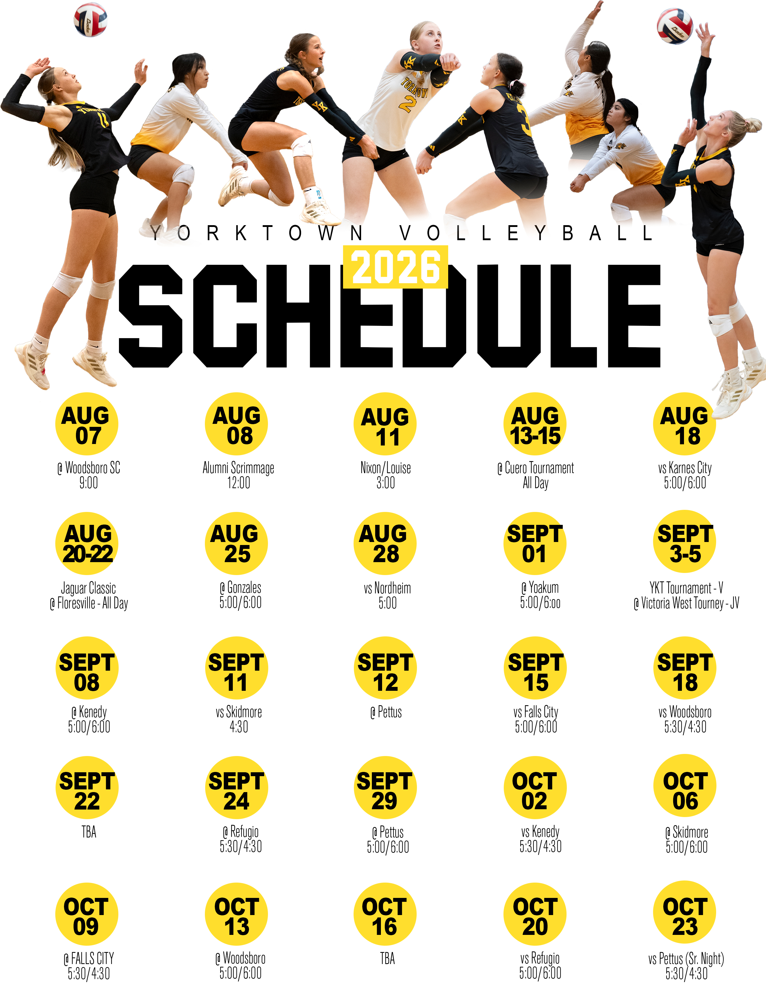 2026 Volleyball Schedule